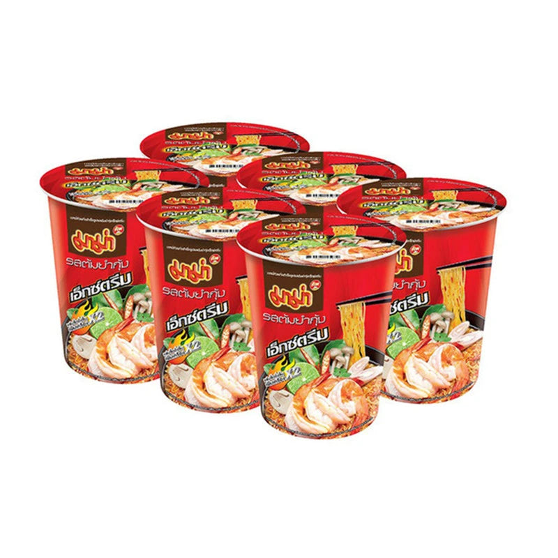MAMA Cup Tom Yum Kung Extreme Flavor Pack Of 6 Cups