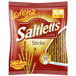 Lorenz Saltletts confectionery snacks in a colorful bag, featuring crunchy snack pieces with salt seasoning.