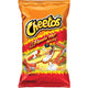 Cheetos Flamin' Hot Crunchy Cheese Snack bag with spicy, crunchy cheese snacks in bright orange packaging.