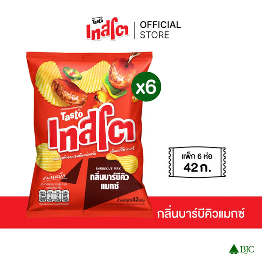 Tasto Crispy Potato Chips BBQ Max 42g x6