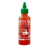 KAI Sriracha Hot Chilli Sauce 280g bottle with bright red chili pepper design on the label, placed on a white background.