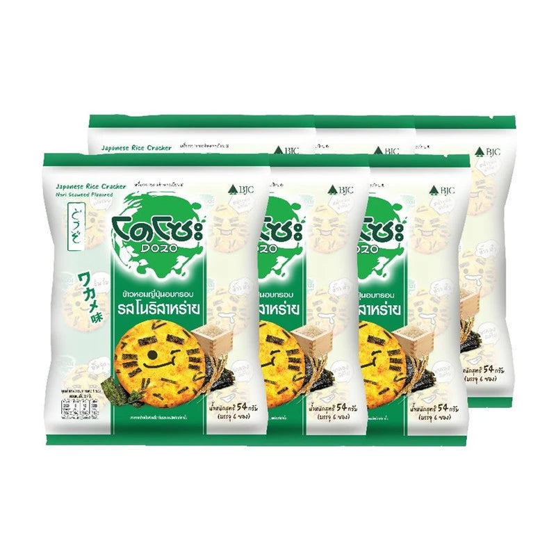 DOZO Crispy Japanese Rice Snack Nori Seaweed Flavor 54g x6