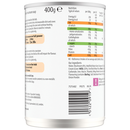Sainsbury's Cream Of Mushroom Soup