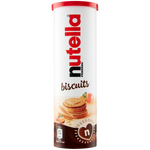 Nutella biscuits tube, a confectionery snack with chocolate-flavored biscuits in a colorful tube packaging.