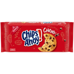 Nabisco Chips Ahoy Chewy Chocolate Chip Cookies in a package, showcasing the classic chewy cookies with chocolate chips.