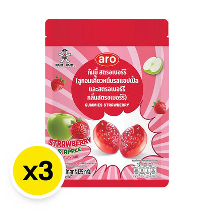 ARO Gummy Strawberry 125g x3