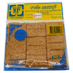 Napaporn Sesame Cookies bakery product with crispy golden sesame seed cookies on a white plate.