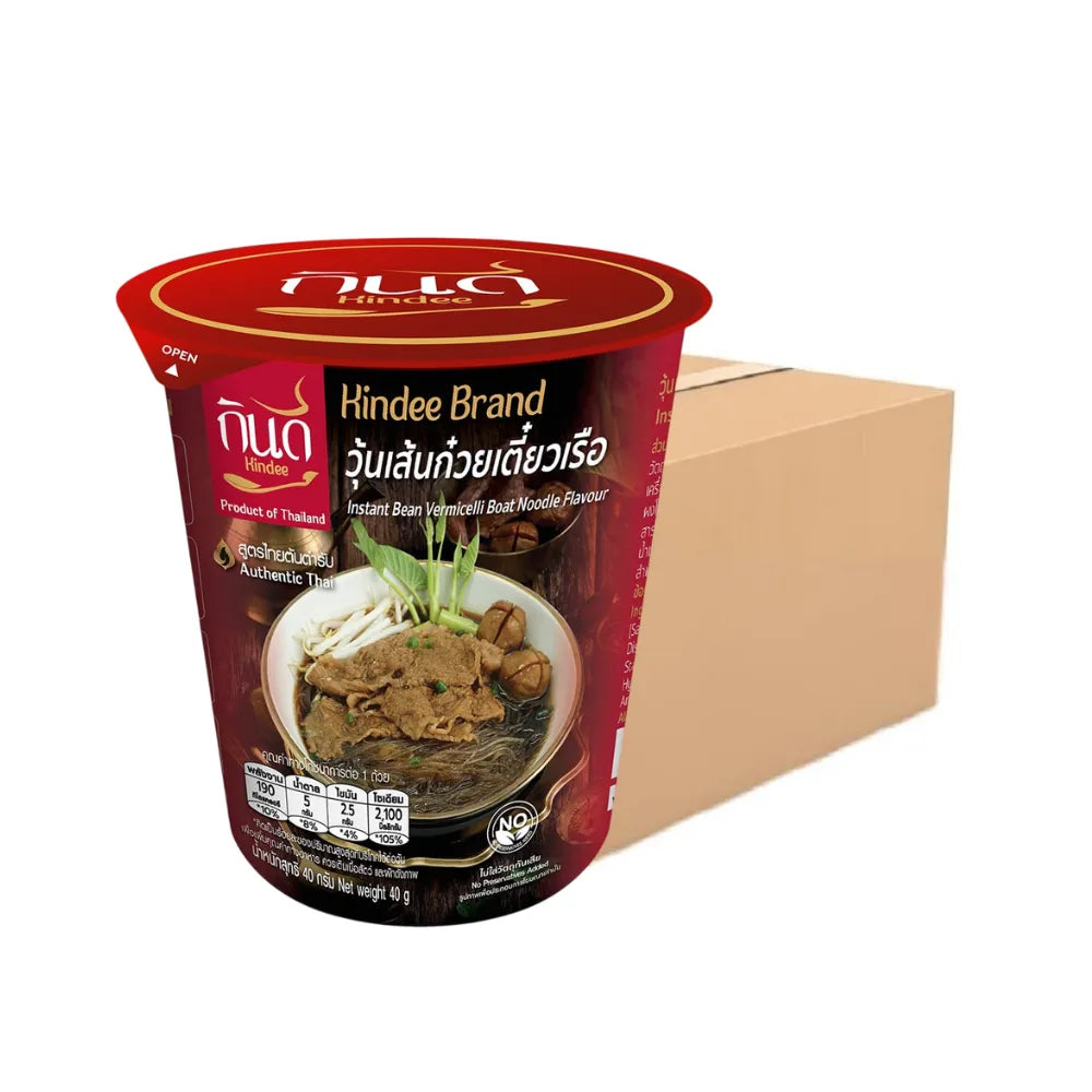 KINDEE Gindee Ready-to-eat Glass Noodle Cup . X36 40g