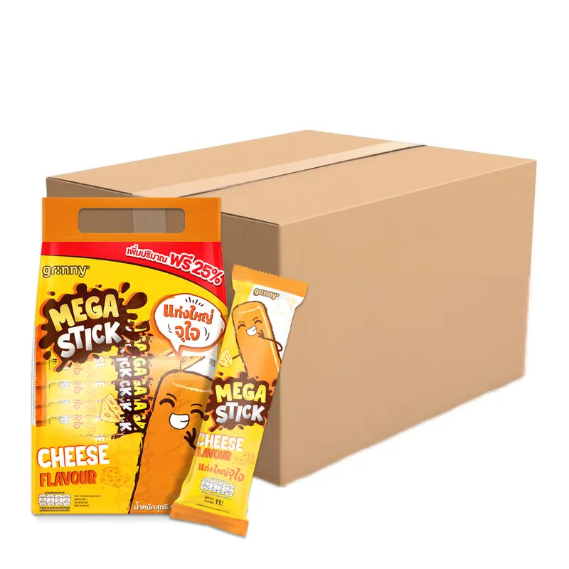 GRINNY CORN SNACK WITH CHEDDAR CHEESE FLAVOR (PACK 20PCS) X12