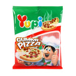 Yupi Gummy Pizza confectionery snack with colorful gummy pizza slices featuring fruit-flavored toppings and chewy texture.