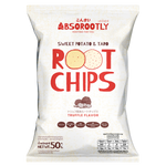 Absorootly Truffle Flavored Root Chips, confectionery snack with crispy root chips infused with rich truffle flavor.