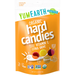 YumEarth Organic Citrus Grove Vitamin C Drops candies in colorful packaging, showcasing citrus-themed confections for immune support.