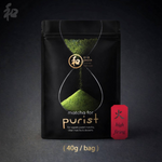 Peace Oriental Teahouse Peace Purist Matcha high-firing green tea powder in a 40g package, ideal for traditional Japanese drinks.