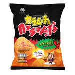 Karamucho Hot & Chili flat cut potato chips in 86g bag, spicy snack from dry grocery snack and confectionery category.