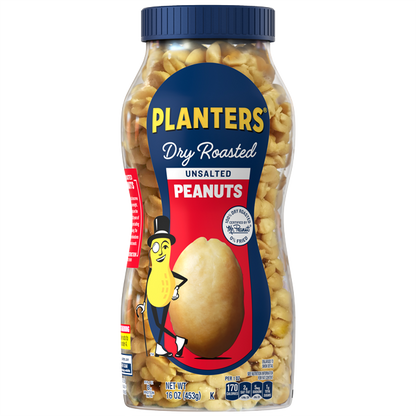 Planters Peanuts Dry Roasted Unsalted