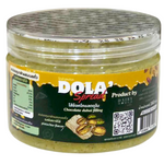 Dairydough Chocolate Dubai Filling Spread jar with creamy chocolate spread visible inside, suitable for baking and spreading.