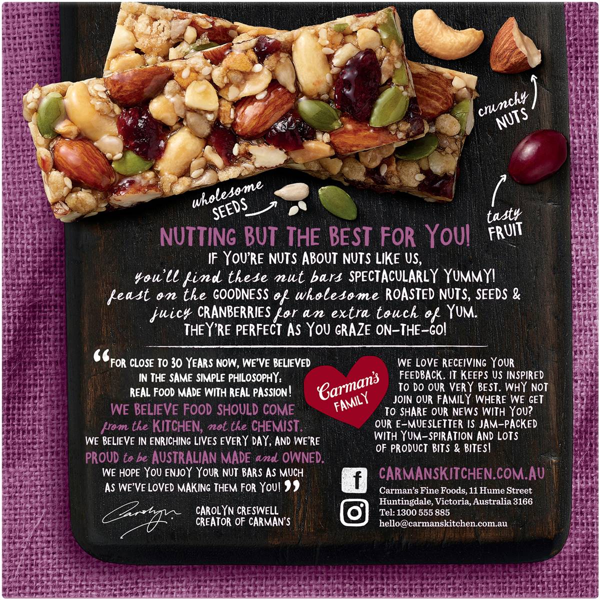 Carman's Almond Cashew & Cranberry Bars