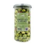 Choui Fong Green Tea Popcorn snack with green tea flavored coated popcorn in a clear bowl, perfect for snack lovers.
