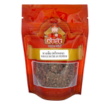 Chao Sua Whole Sichuan Pepper in a clear container, showing small reddish-brown peppercorns for Asian cuisine seasoning.