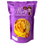 Ahm Homemade Crispy Banana Tomato Flavor confectionery snack showing golden crispy banana and tomato flavored treats.
