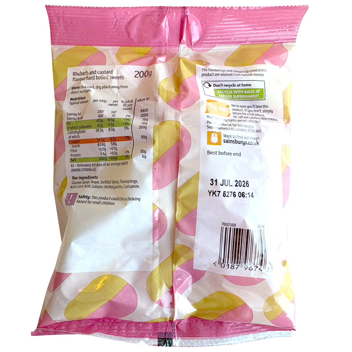 Sainsbury's Rubarb & Custard