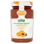 Stute Apricot Jam jar with golden apricot preserves and label, showcasing a healthy grocery product from the Stute brand.