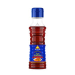 Chua Hah Seng Chilli Paste Oil 120ml bottle, dry grocery product with red chili paste and oil in a clear glass bottle