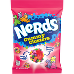 Colorful Nerds Gummy Cluster Rainbow confectionery snacks with vibrant rainbow gummy candies and crunchy Nerds candy coating.