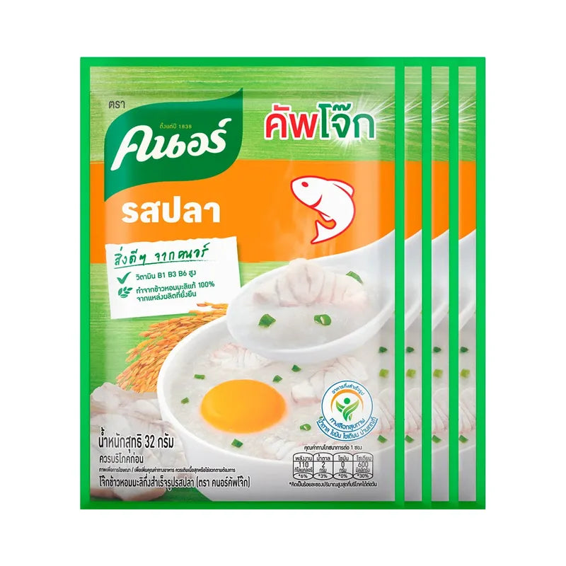KNORR CUP JOK SACHET INSTANT PORRIDGE WITH FISH . PACK 4 32g