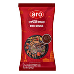 ARO BBQ Sauce 1kg bottle in a clear plastic container, showcasing rich, dark barbecue sauce inside.