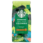 Starbucks Colombia medium roast coffee drink in a clear glass, showcasing its rich dark color and smooth texture.