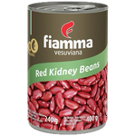 Fiamma Vesuviana red kidney beans in a bowl, showcasing glossy, plump beans typical of this grocery product.