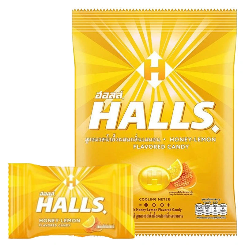 HALLS Honey Lemon Flavored Candy, 100 pcs