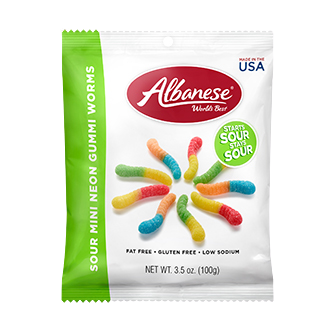 Albanese Sour Mini Neon Worms Gummy