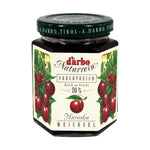 Darbo Sour Cherry Double Fruit in 200g jar, showcasing the vibrant, dried sour cherries for baking and snacking.