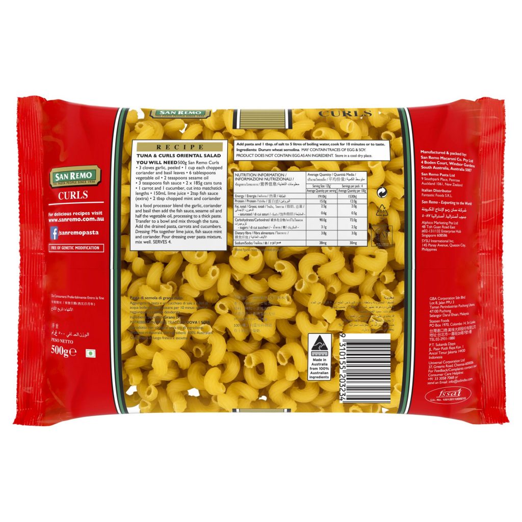 San Remo Curls Pasta No.27