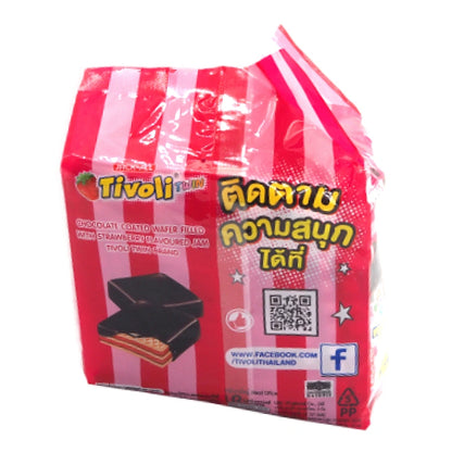 Tivoli Twin Chocolate Coated Wafers With Strawberry Jam Flavored