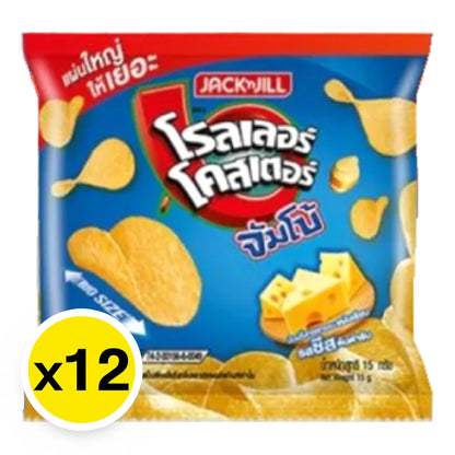 Roller Coaster Flat Chips Jumbo Cheese 15g x12