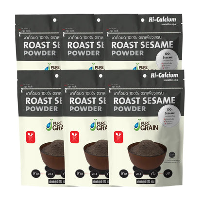 PURE GRAIN 100% Ground Roasted Sesame (6 Bags) 80g