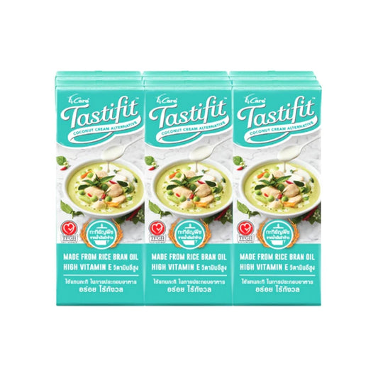 TASTIFIT grain-based coconut milk pack with six 200ml boxes, made with rice bran oil, cholesterol-free, low saturated fat