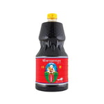 Deksomboon Thin Soy Sauce Red Label in 2000ml bottle, premium dry grocery soy sauce for cooking and seasoning.