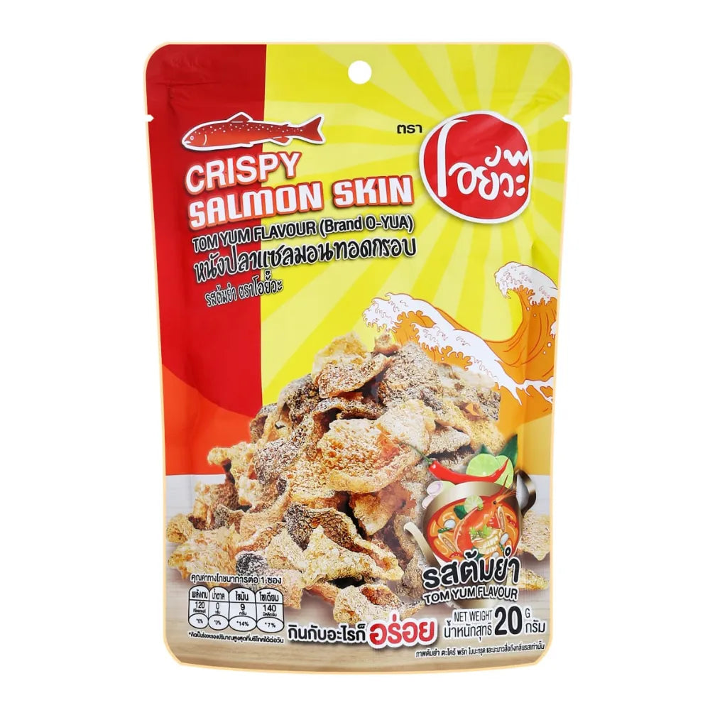 O-YUA Fish Skin Crispy Fried Salmon Tom Yum Flavor. Crispy