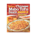 House Mabo Tofu Nikunashi Mild Sauce in a jar, showcasing the packaging and label for grocery use.