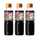 Three bottles of OMAKASE Japanese Soy Sauce, 200 mL each, with dark soy sauce visible in clear glass bottles.