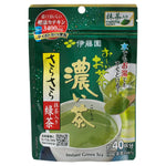 Itoen Oi Ocha Koiaji Sarasara Ryokucha green tea drink in a clear bottle with label, refreshing beverage on a white background.