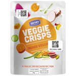 Shary Crisps Mixed Veggie confectionery snacks in colorful packaging, featuring a vibrant assortment of vegetable flavors.