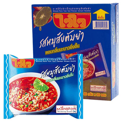 WAIWAI Instant Noodles Minced Pork Tom Yum 60g x30