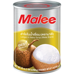 Canned Malee Longan in heavy syrup, tropical fruit in syrup, ideal for desserts or snacks, shown in a close-up image