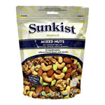 Sunkist Light Salt Nuts in 400g package, dry grocery snack with salted mixed nuts, side view showing the product packaging.