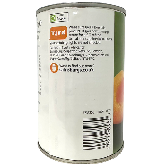 Sainsbury's Apricot Halves In Light Syrup